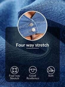 Flexra Chaqueta vaquera sin mangas, súper corta y sexy para mujer, de verano - Azul - Ver 8