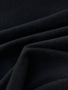 SHEIN Unity 2 piezas Conjunto de otoño para mujer, Cardigan con lazo en las mangas largas - Negro - Ver 4