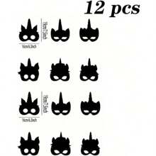 SHEIN 6/12pcs Unicorn Mask - 6 Styles Rainbow Scratch Unicorns DIY Mask Party Favors, Scratch Off Reveal Unicorn Theme Birthday Party Supplies Decorations Crafts Set With Wooden Stylus & Elastic Band (For Adults Only), Valentine's Day Party Gifts