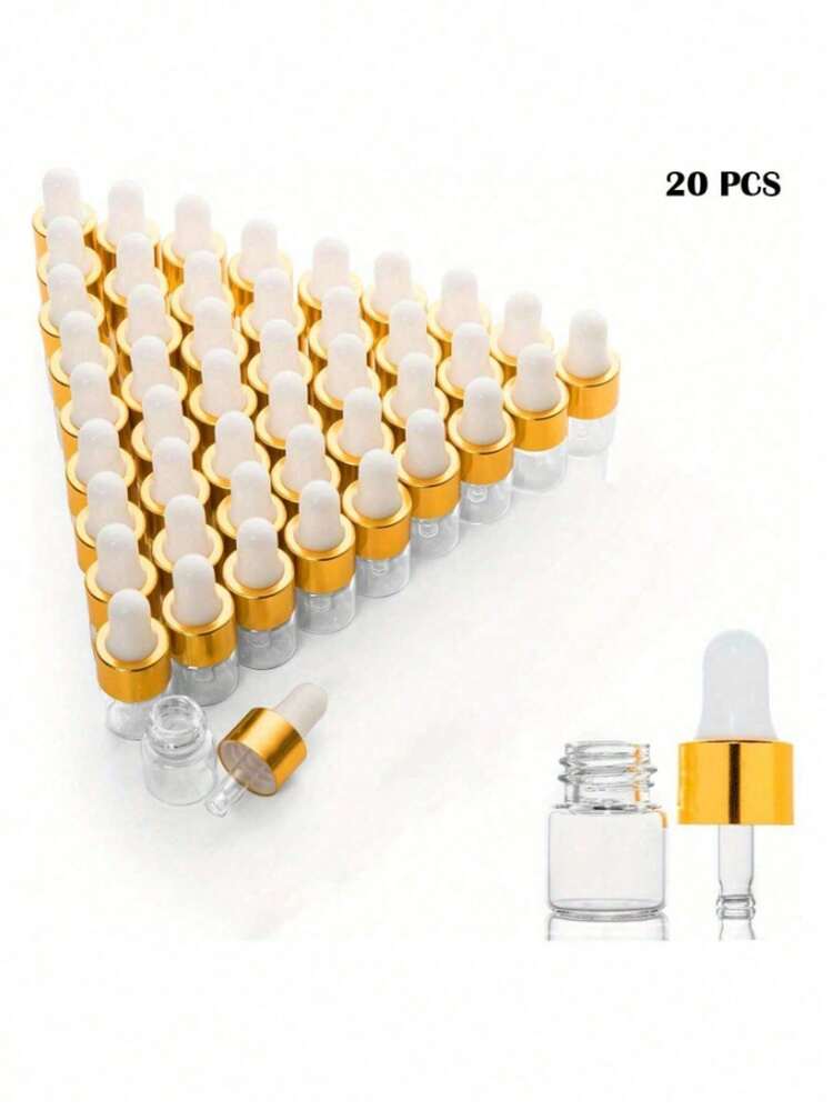 20 件/50 件便携式防漏 1ml 玻璃滴管瓶 - 适用于精油、香水和化妆品液体；可重复使用且优雅 - 彩色 - 查看 9