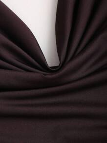 Sweetra 全新 Y2K 金属环装饰通勤百搭垂坠领带女式背心 - 咖啡棕 - 查看 4