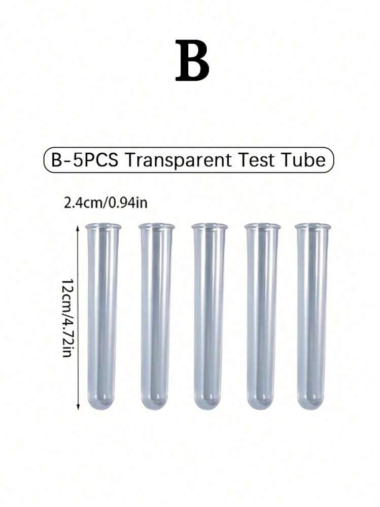 带透明试管的石膏花瓶模具、DIY水晶环氧树脂水培植物容器、花卉栽培硅胶模具 - 白色 - 查看 20