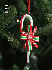 1 件圣诞装饰聚合物粘土挂饰，圣诞节拐杖糖树场景道具装饰，圣诞节