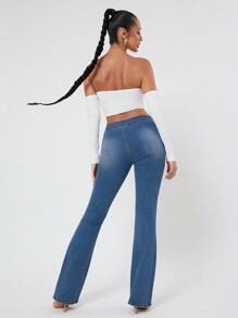NYA SZN Quần jeans ống rộng cạp thấp, khóa kéo phía trước, phong cách Y2K, mùa hè, kiểu miền Tây, cao bồi, lễ hội âm nhạc, thanh lịch, kỳ nghỉ, nghỉ xuân, ăn trưa, co giãn, câu lạc bộ, thường ngày, màu xanh nhạt, phong cách nổi bật, lễ hội hóa trang. - Rửa tối - Xem 3