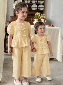 LMoss Kids LMoss Baby Girls Yellow Ruffle Shirt Co-Ords With Short Sleeves For Everyday Casual Wear Two Pieces Set Baby Girl Yellow Outfit Baby Girl Yellow Clothes Set Yellow Striped Baby Outfit Baby Co Ord Set Linen Outfit, Sisters Outfit, Girls School Uniform, School Tops, Tops For School Yellow Striped Outfit Baby Girl Yellow Striped Outfit Baby Girl Yellow Striped Clothes Yellow Striped Baby Co-Ords Baby Girl Linen Outfit Set Baby Girl Co Ord Set - Yellow - View 4