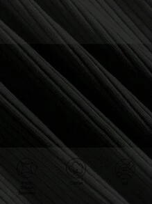 Cozy Pixies 2 件套女婴荷叶边领长袖上衣和波浪下摆裤子套装，轻便 - 黑色 - 查看 6