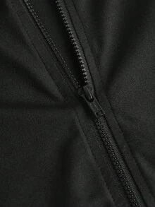 SHEIN Mädchen Tween-Outfit mit schwarzer Strickjacke mit Reißverschluss, Top und Leggings, 3 Stücke Sportset, geeignet für Lässig-Alltag, Yoga und Sport - Schwarz - Übersicht 12