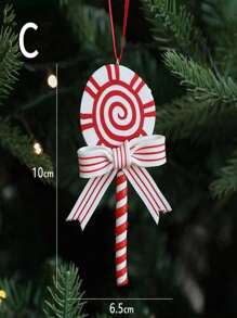 1 件圣诞装饰聚合物粘土挂饰，圣诞节拐杖糖树场景道具装饰，圣诞节