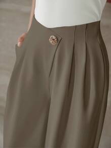 MOTF PREMIUM FOLD PLEATED SLANT POCKET PANTS