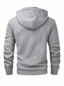 Manfinity Homme Men's Casual Drawstring Hooded Long Sleeve Hoodie , Fall - Light Grey - View 2