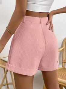 EMERY ROSE 女式简约纯色褶皱下摆短裤，夏季