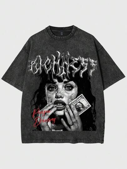 Street Life Camiseta con estampado de retrato vintage para niño