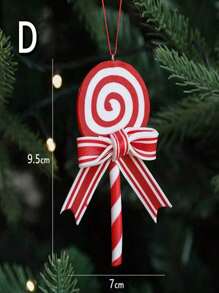 1 件圣诞装饰聚合物粘土挂饰，圣诞节拐杖糖树场景道具装饰，圣诞节