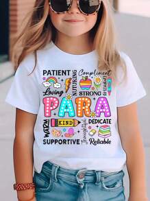 年轻女孩夏季休闲字母印花短袖T恤