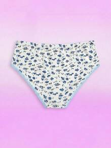 Teen Girls Floral Lace Trim Comfortable Panties - Pink - View 2