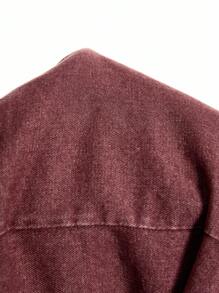LYSMO Áo khoác denim cổ điển giặt thường ngày dành cho nữ - màu nâu - Xem 6
