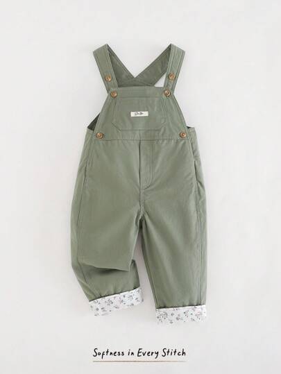 Cozy Pixies Baby Girl Floral Patchwork Jumpsuit With Decorative Buttons