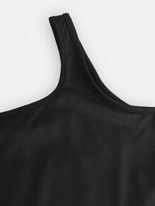 SHEIN Mädchen Tween-Outfit mit schwarzer Strickjacke mit Reißverschluss, Top und Leggings, 3 Stücke Sportset, geeignet für Lässig-Alltag, Yoga und Sport - Schwarz - Übersicht 14