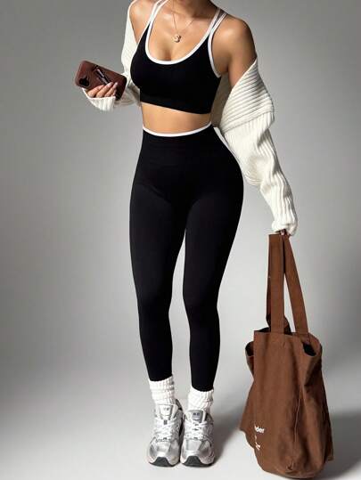 Easithlete Women's Seamless High Stretch Sports Gym Yoga Fitness Sets - Bra Top And Leggings Workout Women Set Women Leggings Set, Gym Women Outfit,Workout Sets Women,Gym Clothes Women,Gym Wear Women,Winter Clothes For Women, Workout Sets Women, Gym Set, Gym Wear Women, Gym Outfit For Women,,Gym Wear