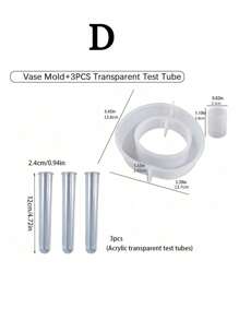 Gipsvasen-Formen mit durchsichtigen Reagenzgläsern, DIY Kristall-Epoxidharz Hydrokulturen Pflanzengefäße, Silikonformen für Blumenanzucht