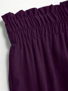 Franclia Plus Size Women's Solid Color Ruffled Hem Skirt Fall