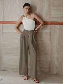 MOTF PREMIUM FOLD PLEATED SLANT POCKET PANTS