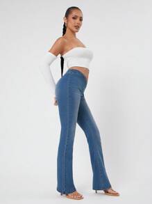 NYA SZN Quần jeans ống rộng cạp thấp, khóa kéo phía trước, phong cách Y2K, mùa hè, kiểu miền Tây, cao bồi, lễ hội âm nhạc, thanh lịch, kỳ nghỉ, nghỉ xuân, ăn trưa, co giãn, câu lạc bộ, thường ngày, màu xanh nhạt, phong cách nổi bật, lễ hội hóa trang. - Rửa tối - Xem 6
