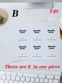 SHEIN 5 Sheets, 30pcs/Sheet Simple 5x6cm Rectangle Thank You Stickers For Gifts Packaging Decoration