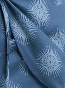 Nöista Váy ngắn Jacquard quấn, buộc vạt bên hông và họa tiết Sunburst. Chất liệu lụa mềm mại và đường cắt bất đối xứng - Tuyệt vời cho trang phục đi biển, phong cách Saint John hoặc phong cách táo bạo ngày Quốc khánh 4 tháng 7. Cho kỳ nghỉ hè trên bãi biển - Màu xanh bụi bặm - Xem 5