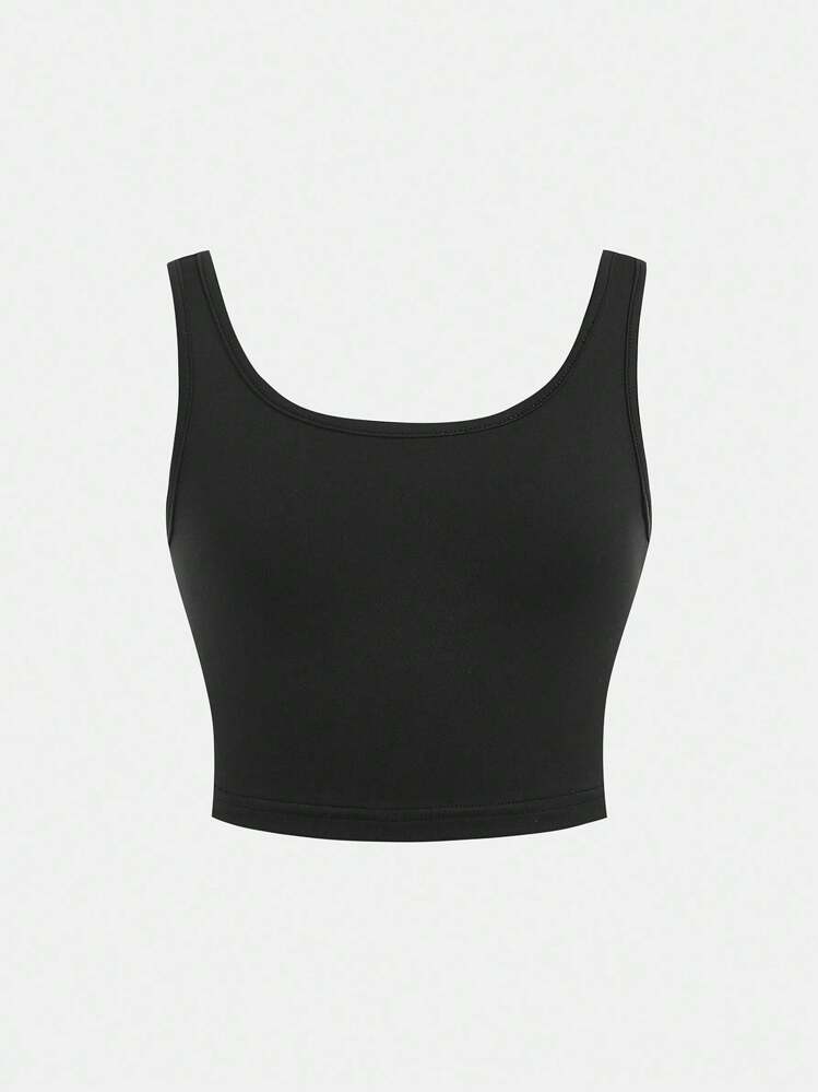 SHEIN Tween Girls Solid Black Knit Zip-Up Jacket + Tank Top + Legging 3Pcs Sportswear Set, Suitable For Casual Daily Wear, For Yoga For Sports Black Outfit Set Black Activewear Set Gym Clothes Fitness Outfit Sportswear Outfit Gym Outfit Fitness Clothes Black Fitness Outfit Fall Winter - Black - View 7