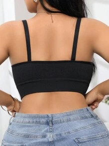 SHEIN 1 Áo lót liền mạch thoải mái cỡ lớn cho nữ, có thể mặc làm áo khoác ngoài - màu đen - Xem 2