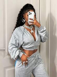 BamGleam Casual Colorful Graffiti Print Long Sleeve Hoodie Pullover Fall Back To School Fashion - Grey - View 7