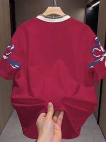 Manfinity Dauomo 字母与风景复古印花短袖时尚男士T恤，夏季