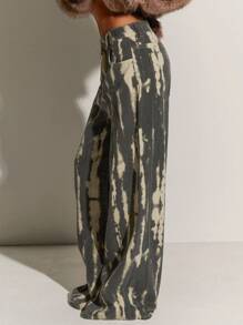 Athîral Women's Street Fashion Loose Fit Printed Denim Jeans,Fall Outfits Women,Cargo Jeans