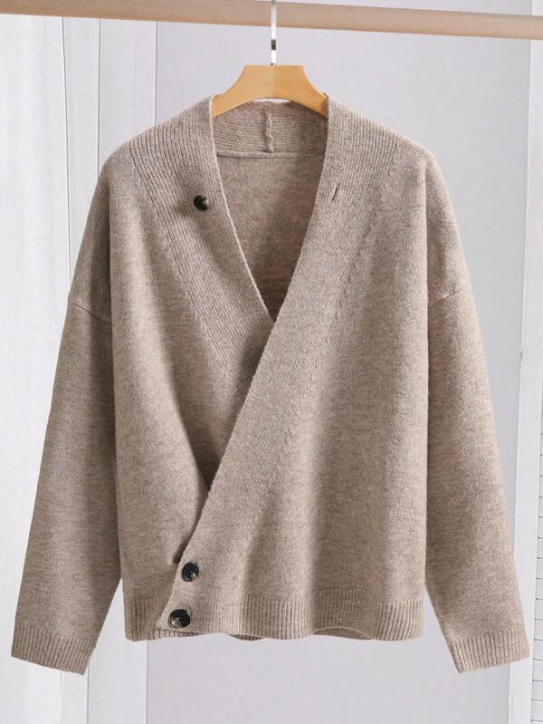 Manfinity Hypemode Men's Casual Solid Color Wrap Cardigan