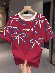 Manfinity Dauomo 字母与风景复古印花短袖时尚男士T恤，夏季