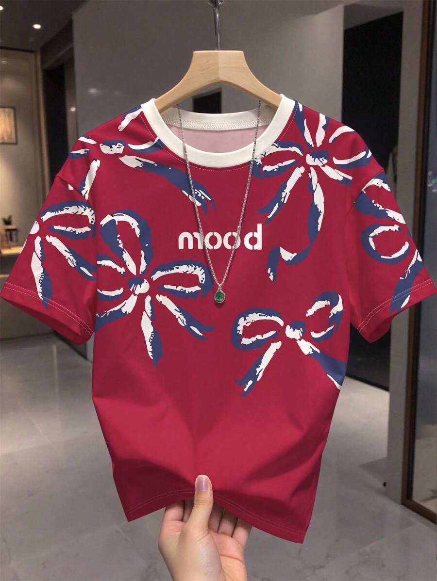 Manfinity Dauomo 字母与风景复古印花短袖时尚男士T恤，夏季