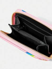 Nyan Cat X SHEIN 粉色五角星卡通图案拉链零钱包小钱包