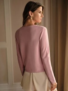 MOTF PREMIUM EMBROIDERY & FAUX PEARL DETAIL CARDIGAN KNIT PULLOVER FALL WINTER SWEATER