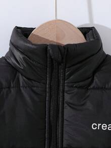 Autumn/Winter New Simple & Stylish Young Boy Thick Letter Print Stand Collar Casual Zip-Up Jacket Fall