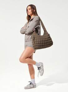 GLOWMODE 绗缝防水手提单肩包 - 軍綠色 - 查看 5