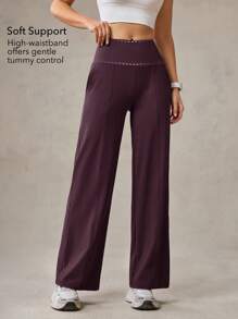 OutZeal 女士运动裤 日常休闲居家服 柔软针织面料 吸汗速干 高腰直筒裤型 带口袋