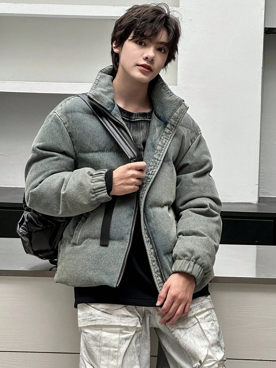 DAZY 青少年男童秋季棉服外套 - 藍色 - 查看 1