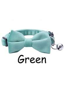 1pc Adjustable Suede Velvet Cat Collar With Bow & Bell - Soft Kitten Collars For Pets, Decorative Floral Choker Necklace Style Accessories