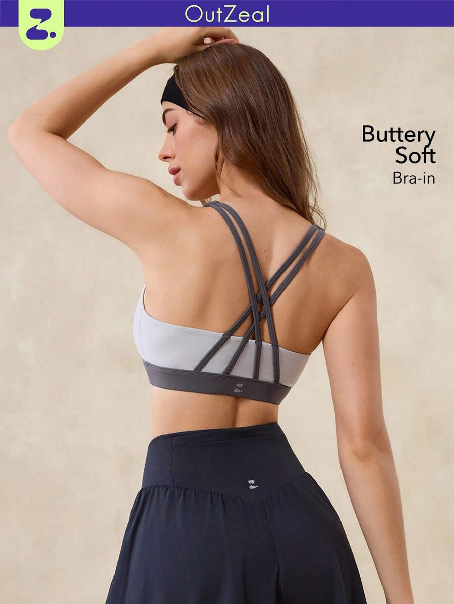 OutZeal Women Quick-Dry Sweat Wicking Removable Pads Adjustable Straps Low Support Sport Bra Gym Yoga Workout