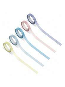 5/10Pcs Transparent Fluorescent Highlighter Tape 5 Color Book Annotation Sticker Reading Marker Calendar Label Ultra Thin Pastel Index Tabs PET Transparent Adhesive Note Office Study Supplies Organization Planner Journal DIY Scrapbooking Stationery Aesthetic