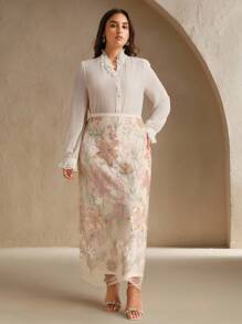 Anewsta 优雅时尚的串珠刺绣设计裙子，夏季 - 杏色 - 查看 5