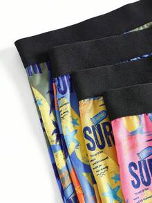 Notgurli Men's Tropical Print Casual Swim Trunks - Multicolor - View 3