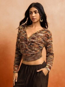 Roylia Áo len chui đầu ngắn tay dài cổ chữ V cho nữ - Nhiều màu - Xem 8