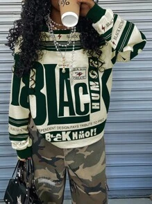 Rovax 宽松圆领落肩长袖运动衫，毕业，教师，返校套头衫秋季 - 彩色 - 查看 3